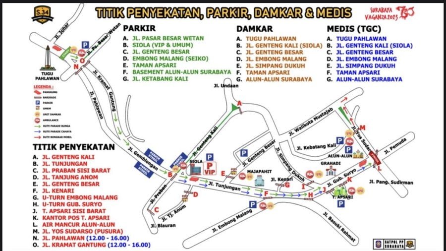 Pengalihan Arus Lalu Lintas Jelang Event Surabaya Vaganza 2023
