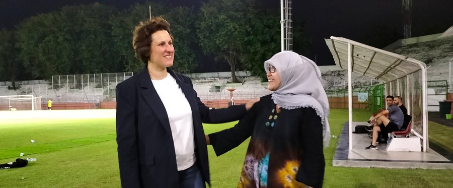 Jelang Laga Ajang FIFA Match Day, Timnas Palestina Latihan Distadion Gelora